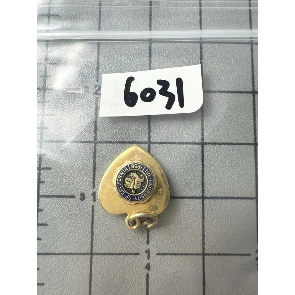Vintage 10k Gold Filled The University Of California Heart Charm 1868